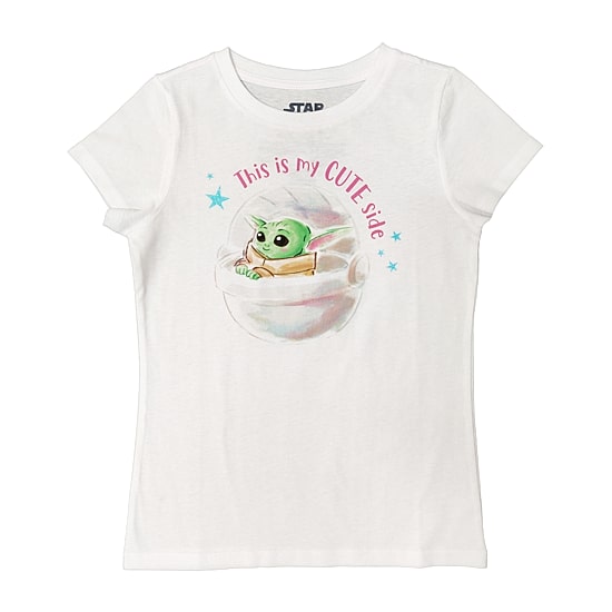 Disney Collection Little & Big Kid Girls Crew Neck Short Sleeve Regular Fit Star Wars Graphic T-Shirt