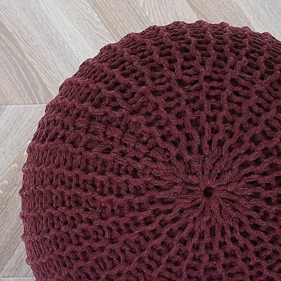 Urban Shop Round Knit Pouf Ottoman