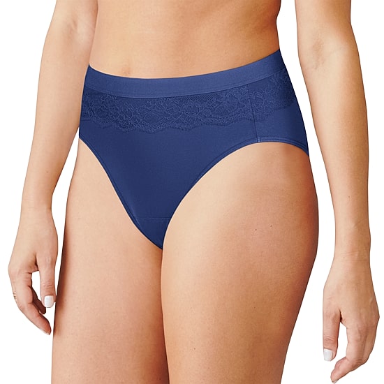 Bali Beautifully Confident With Leak Protection Womens Average + Full Figure Period + Leak Resistant High Cut Panty Dfllh1
