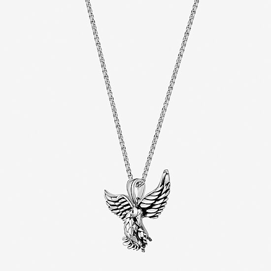 Eagle Mens Stainless Steel 24 Inch Pendant Necklace