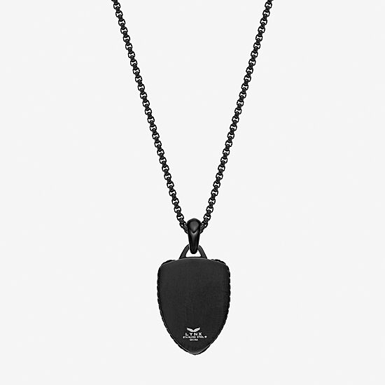 Shield Mens Stainless Steel 24 Inch Pendant Necklace