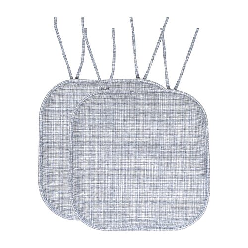Sweet Home Collection Aria Memory Foam Non-Slip Chair Cushion with Ties, One Size, Blue