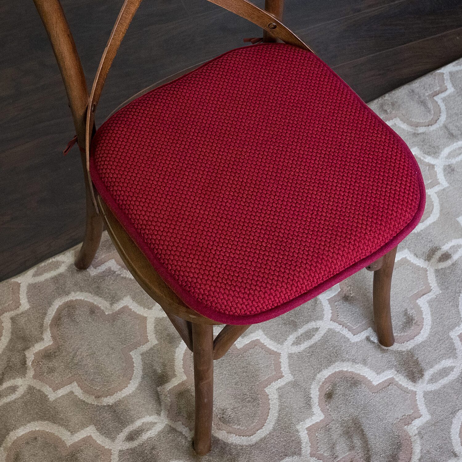 Sweet Home Collection™ Honeycomb Memory Foam Non-Slip 16" x Chair Cushion Pad with Ties