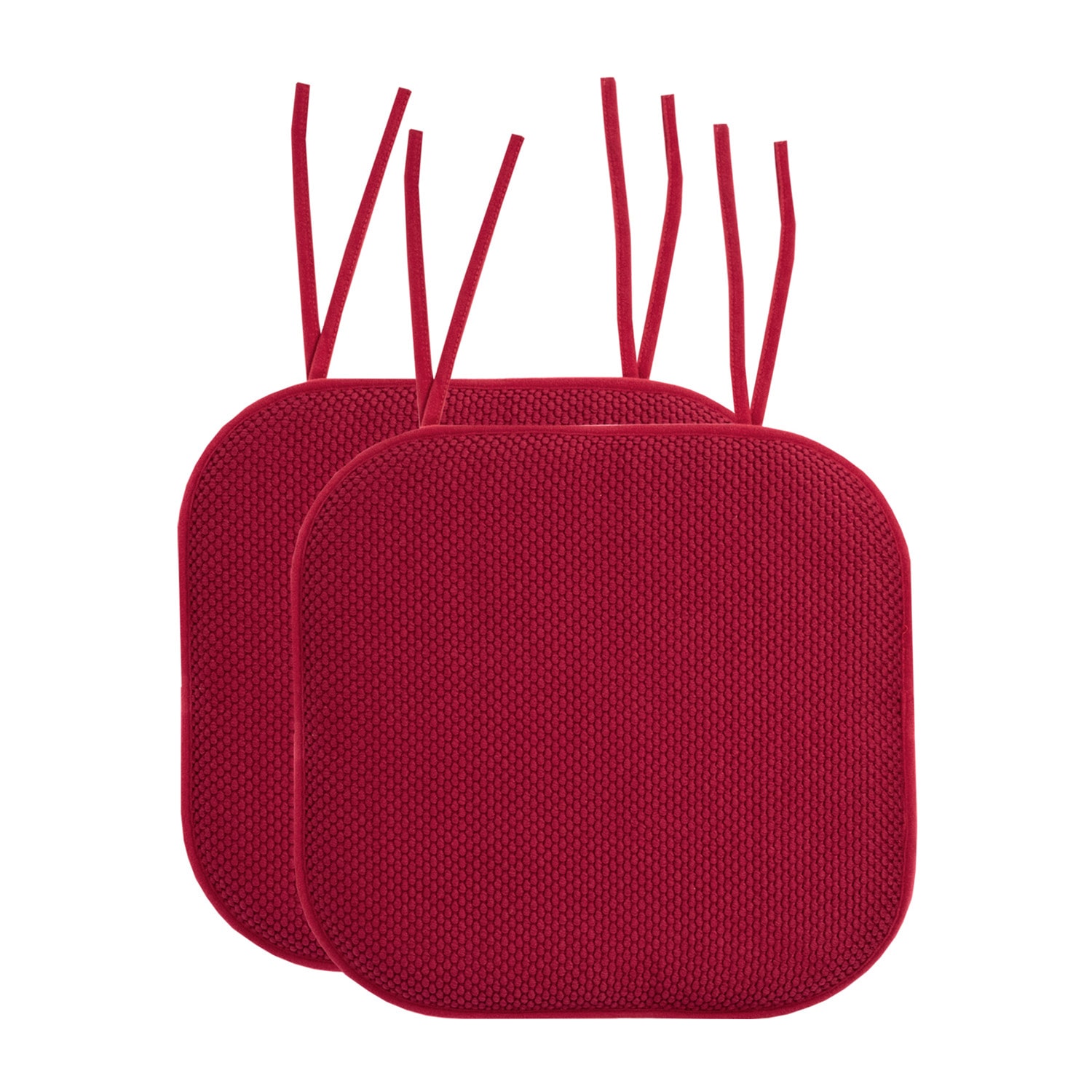 Sweet Home Collection™ Honeycomb Memory Foam Non-Slip 16" x Chair Cushion Pad with Ties