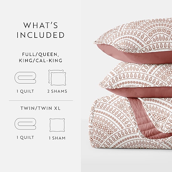 Casual Comfort Scallop REVERSIBLE Quilt Set