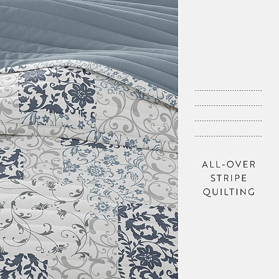 Casual Comfort Patchwork REVERSIBLE Quilt Set