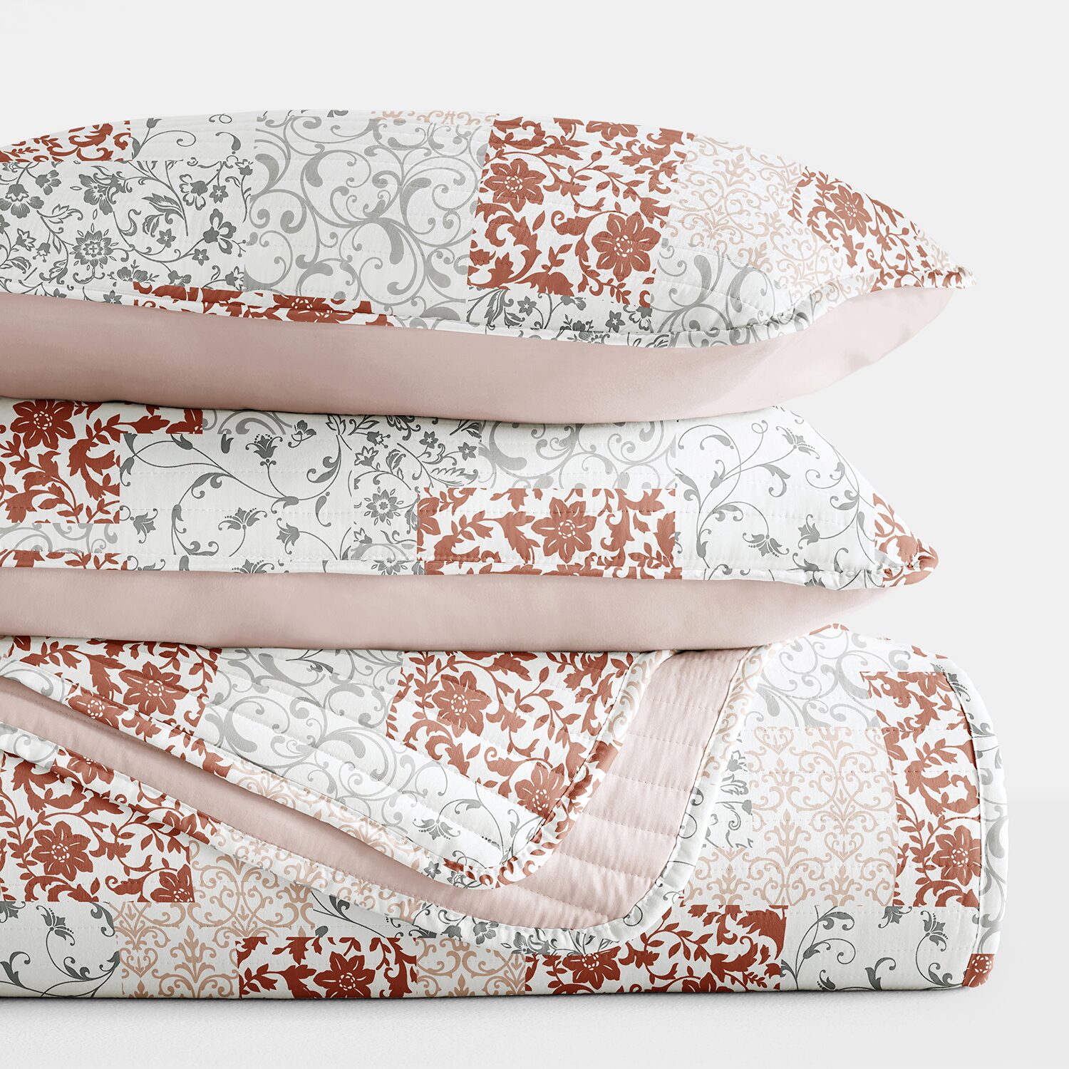 Casual Comfort Patchwork REVERSIBLE Quilt Set