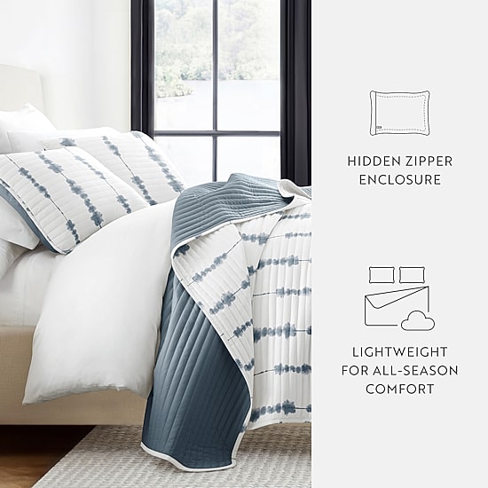 Casual Comfort Pattern Reversible Contemporary Lightweight 3 Pc. Quilt Set