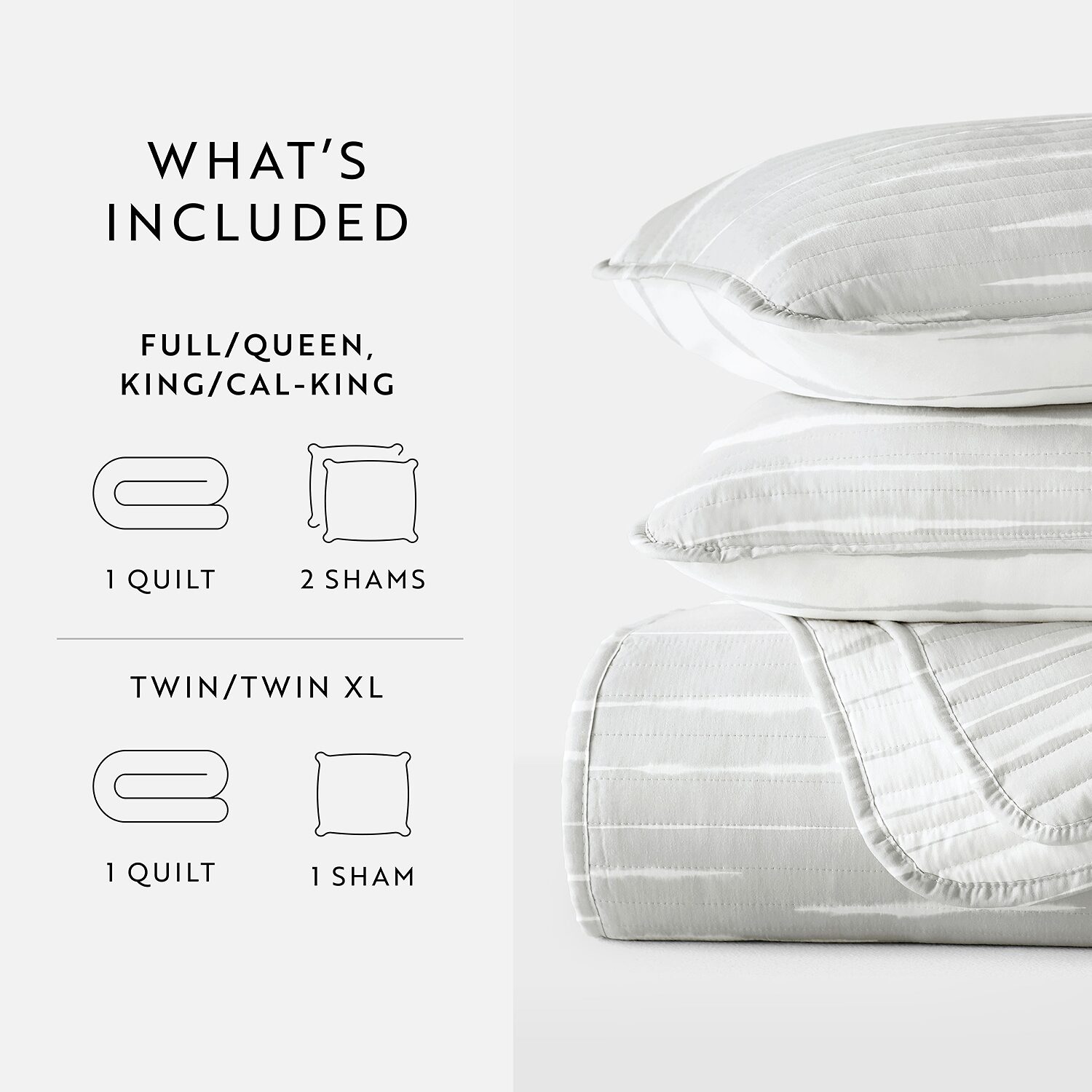 Casual Comfort Lines REVERSIBLE Quilt Set