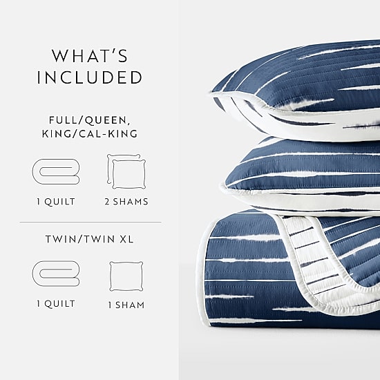 Casual Comfort Lines REVERSIBLE Quilt Set