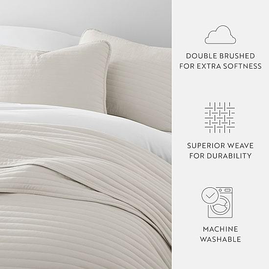 Casual Comfort Stripe Stitch Quilt Set