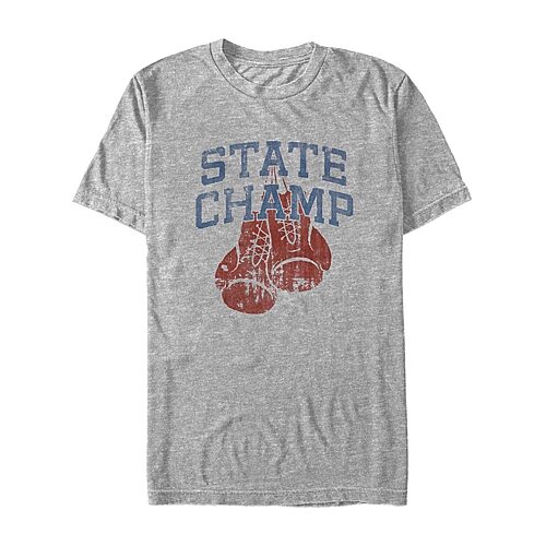 Mens Short Sleeve Boxing Graphic T-Shirt, Medium, Gray