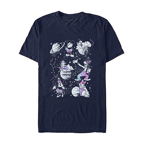 Mens Short Sleeve Mickey and Friends Graphic T-Shirt, Medium, Blue