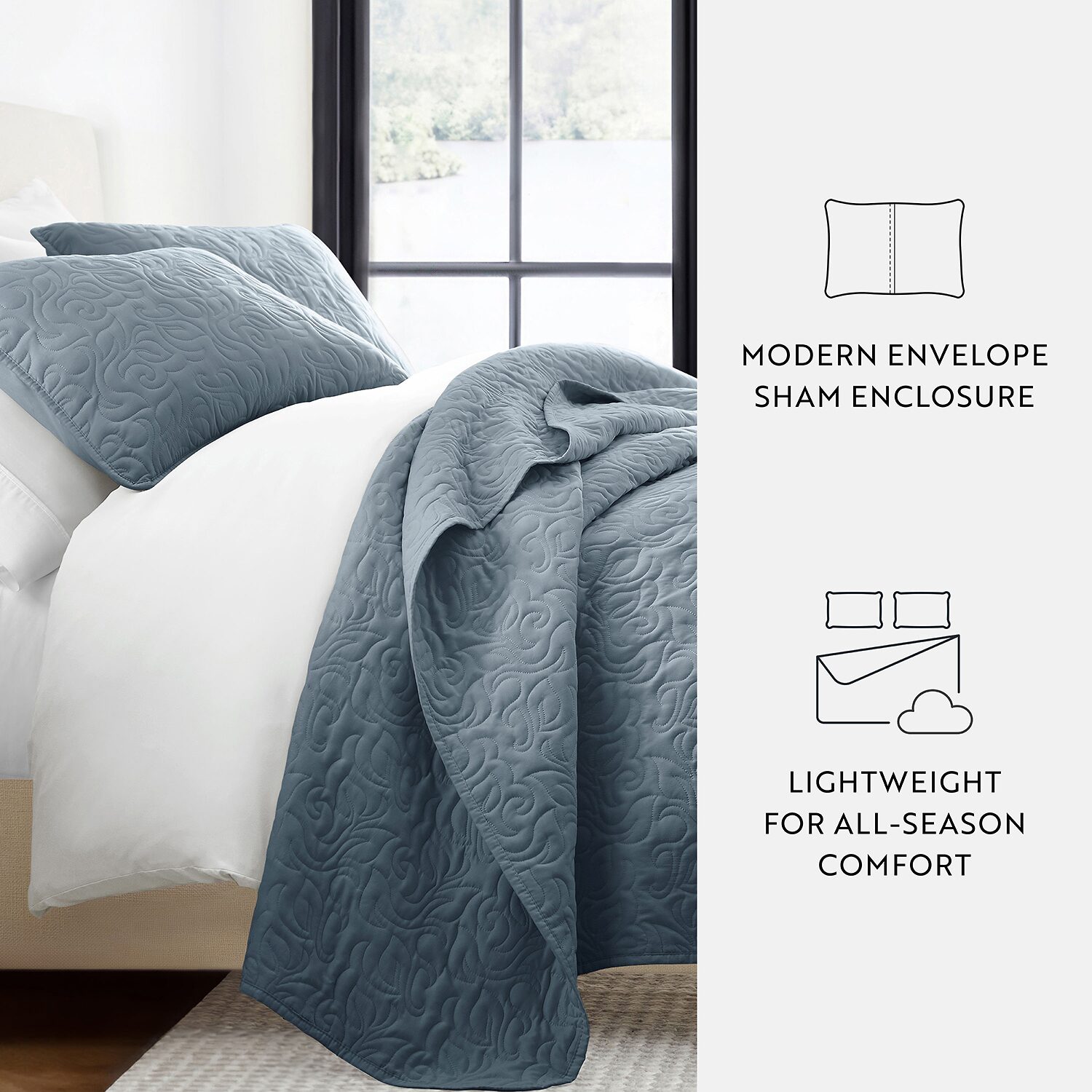 Casual Comfort Floral Stitch Quilt Set