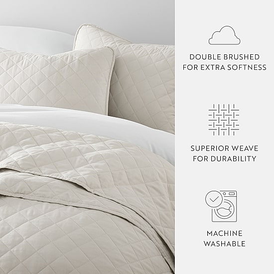 Casual Comfort Diamond Stitch Quilt Set