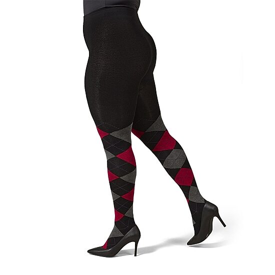 MeMoi Womens Textured Argyle Sweater 1 Pair Argyle Tights