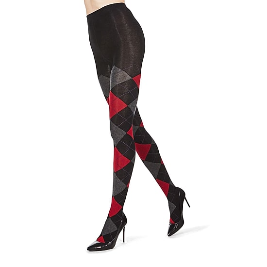 MeMoi Womens Textured Argyle Sweater 1 Pair Argyle Tights