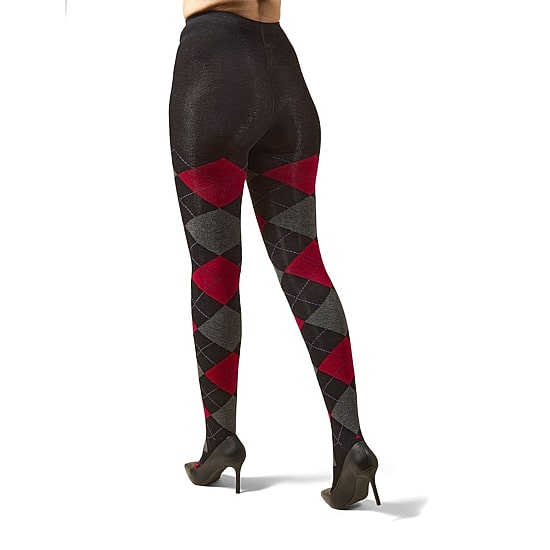 MeMoi Womens Textured Argyle Sweater 1 Pair Argyle Tights