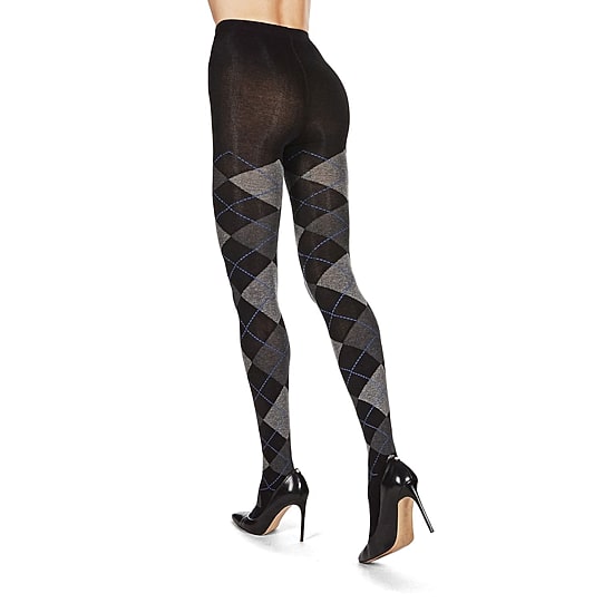 MeMoi Womens Textured Argyle Sweater 1 Pair Argyle Tights