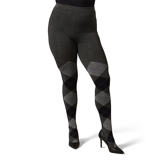 MeMoi Womens Textured Argyle Sweater 1 Pair Argyle Tights