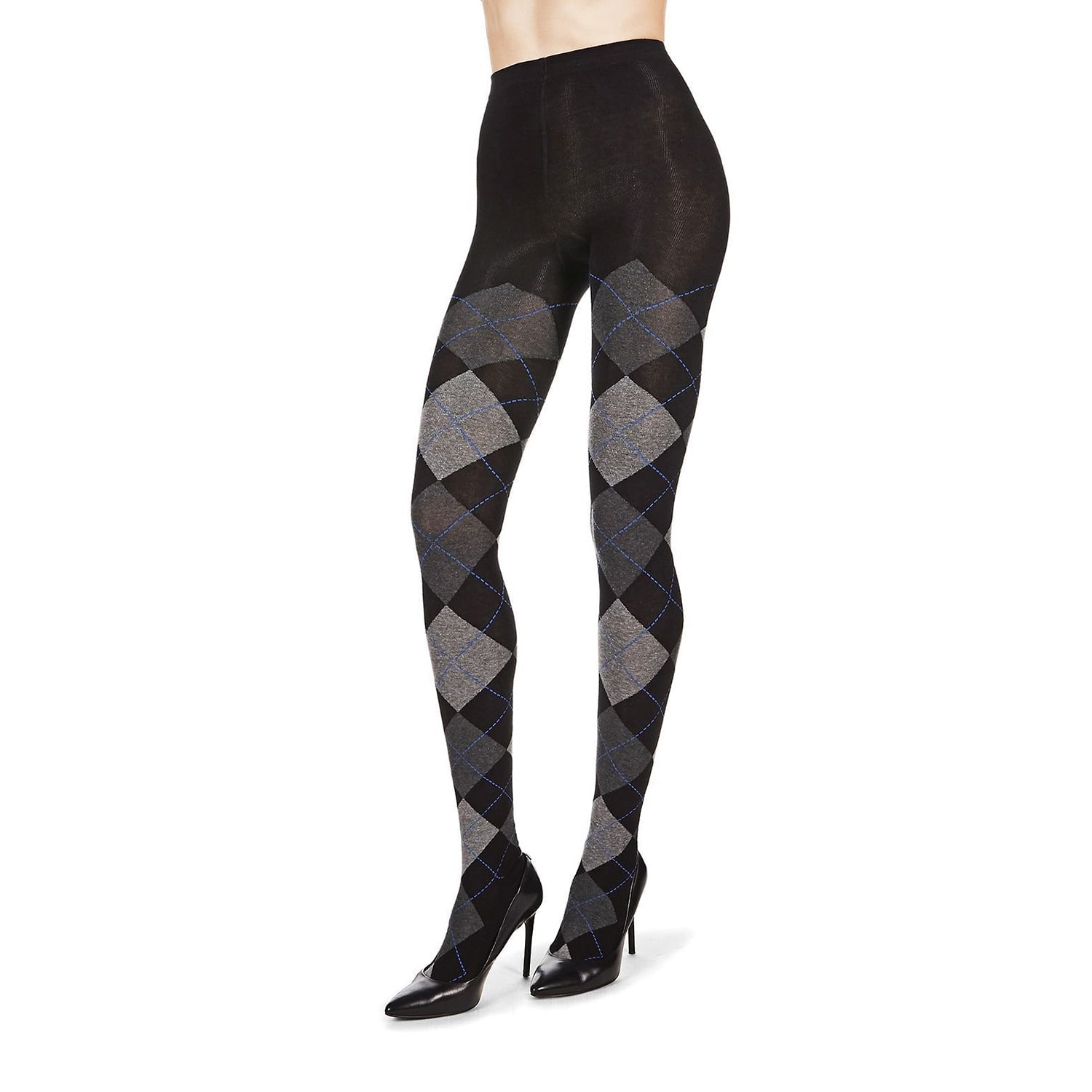 MeMoi Womens Textured Argyle Sweater 1 Pair Tights