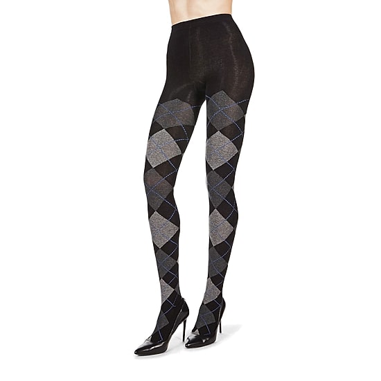 MeMoi Womens Textured Argyle Sweater 1 Pair Argyle Tights