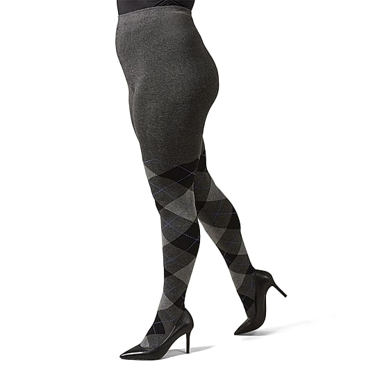 MeMoi Womens Textured Argyle Sweater 1 Pair Argyle Tights