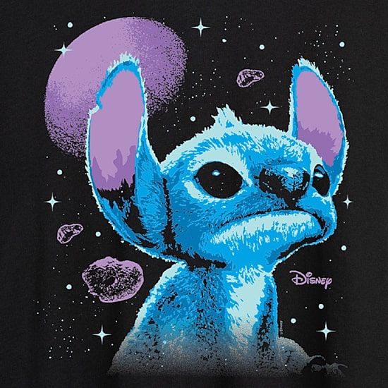 Womens Juniors Crew Neck Short Sleeve Regular Fit Lilo & Stitch Graphic T-Shirt