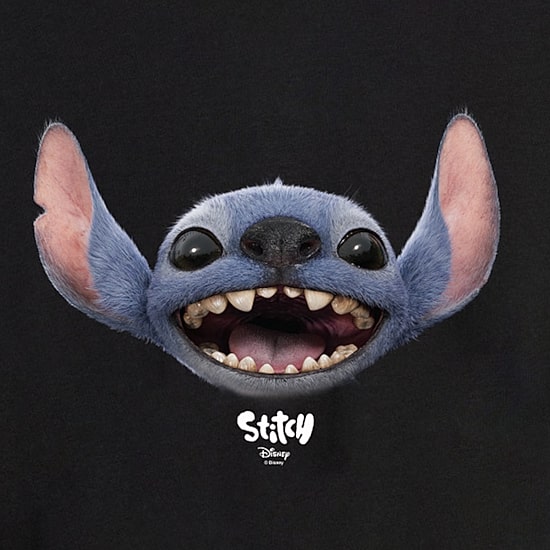 Womens Juniors Crew Neck Short Sleeve Regular Fit Lilo & Stitch Graphic T-Shirt