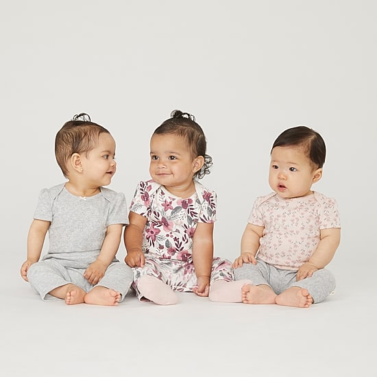 Huggies Baby Girls Crew Neck Short Sleeve 3-pc. Bodysuit