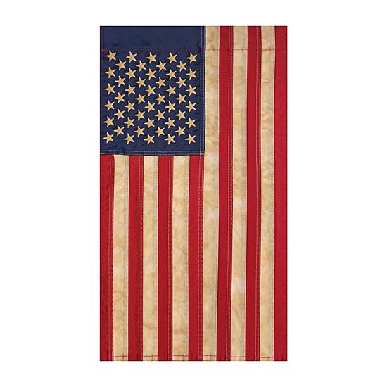 Northlight 40in X 28in Embroidered Tea-Stained Usa Garden Flag