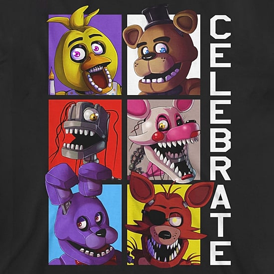Little & Big Kid Boys Crew Neck Short Sleeve Loose Fit Five Nights at Freddys Graphic T-Shirt
