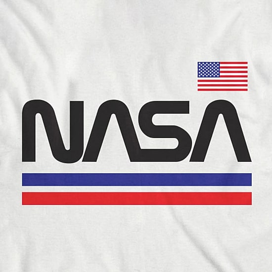 Little & Big Kid Boys Crew Neck Short Sleeve Flag Loose Fit NASA Graphic T-Shirt