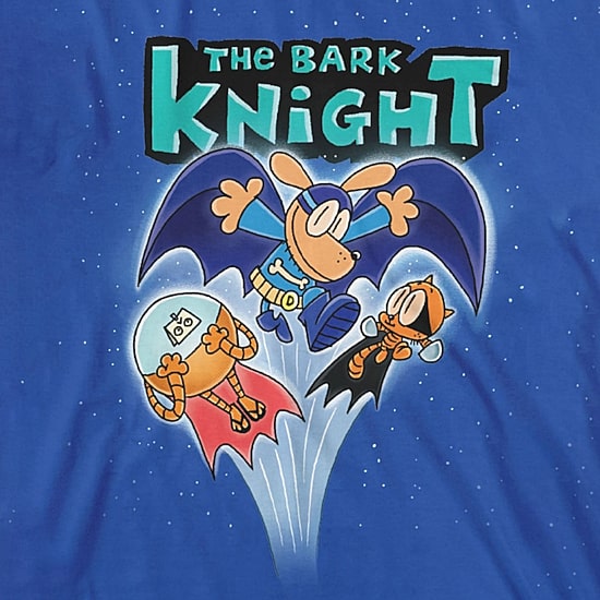 Bark Knight Little & Big Kid Boys Crew Neck Short Sleeve Loose Fit Dog Man Graphic T-Shirt