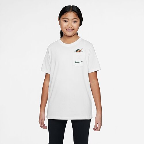 Nike Club Big Kid Unisex Crew Neck Short Sleeve Regular Fit Graphic T-Shirt, X-large, White