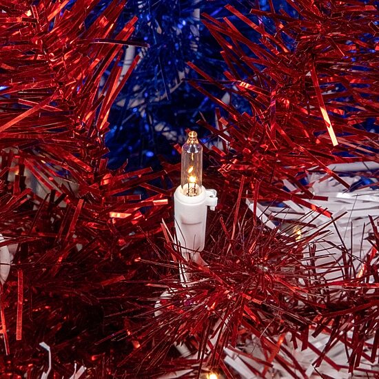 Northlight 6ft Pre-Lit Tinsel - Clear Lights 6 Foot Pre-Lit Christmas Tree