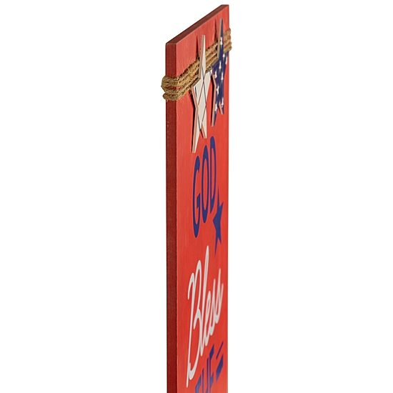 Northlight 23.5in Set Of 2 God Bless The Usa And Land Of The Free Wooden Americana Wood Wall Art
