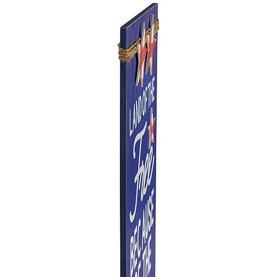 Northlight 23.5in Set Of 2 God Bless The Usa And Land Of The Free Wooden Americana Wood Wall Art
