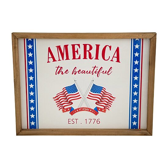 Northlight 15.75in America The Beautiful Wall Sign