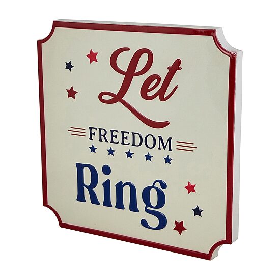 Northlight 11.75in Let Freedom Ring Wall Sign