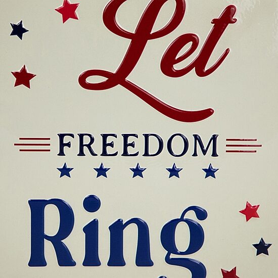 Northlight 11.75in Let Freedom Ring Wall Sign