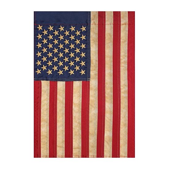 Northlight 18in X 12.5in Embroidered Tea-Stained Usa Garden Flag