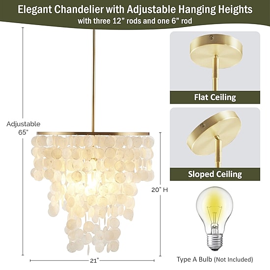 Urban Habitat Isla Layered Capiz Chandelier