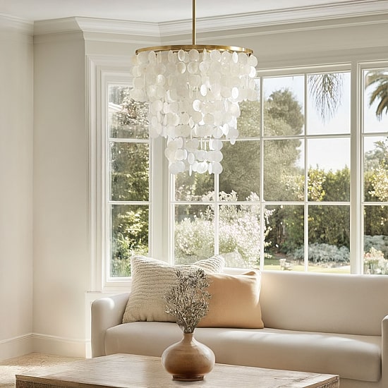Urban Habitat Isla Layered Capiz Chandelier
