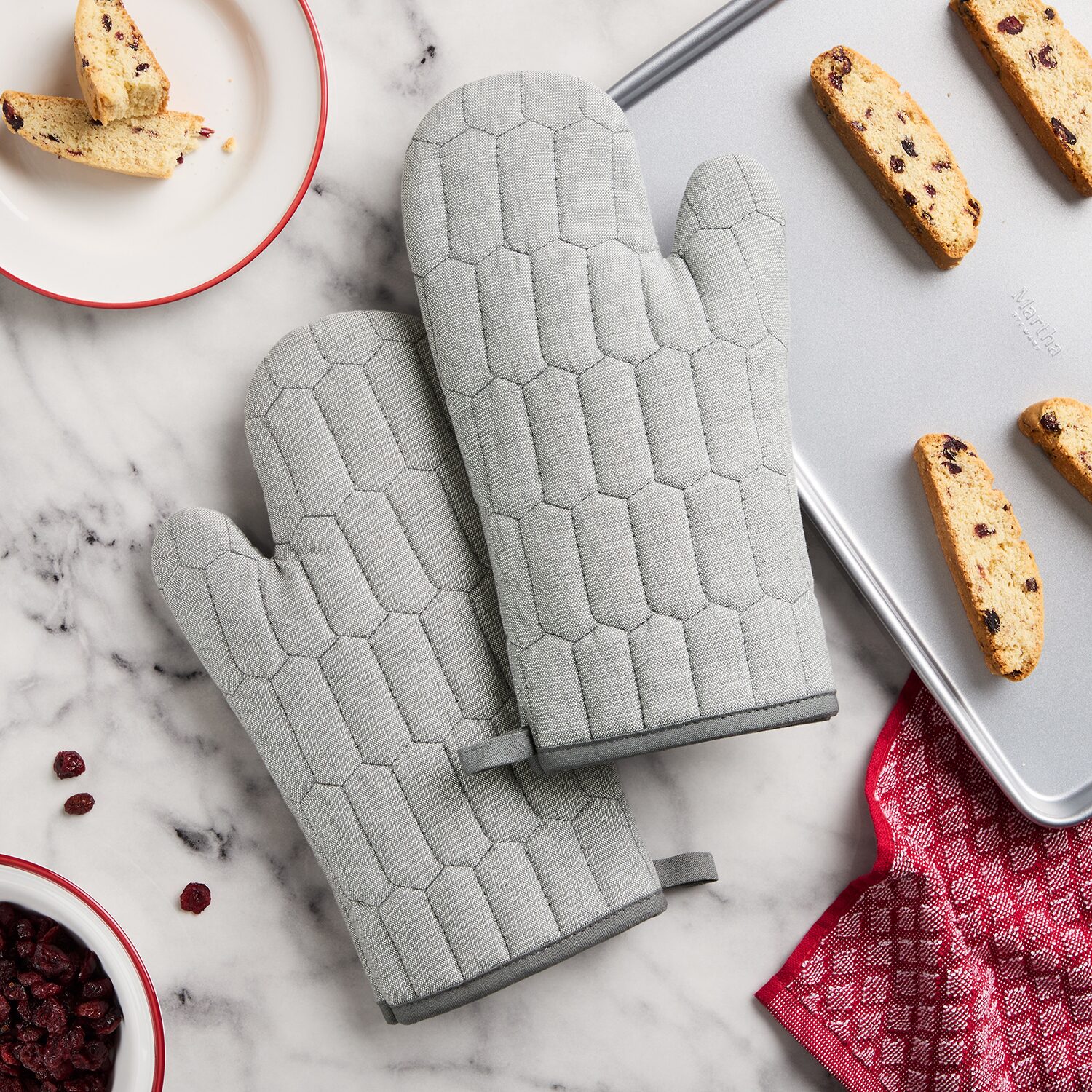 Martha Stewart Honeycomb Quilted 2-pc. Oven Mitt Set