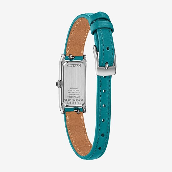 Citizen Womens Blue Leather Strap Watch Eg7120-00a