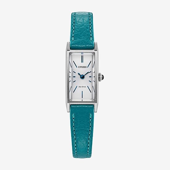 Citizen Womens Blue Leather Strap Watch Eg7120-00a