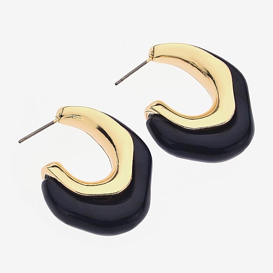 Bijoux Bar Womens 1 1/2 Inch Hoop Earrings