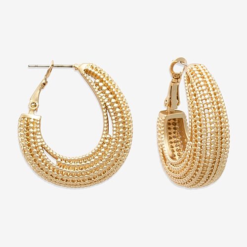 Bold Elements Womens 29.1mm Hoop Earrings, One Size, Yellow