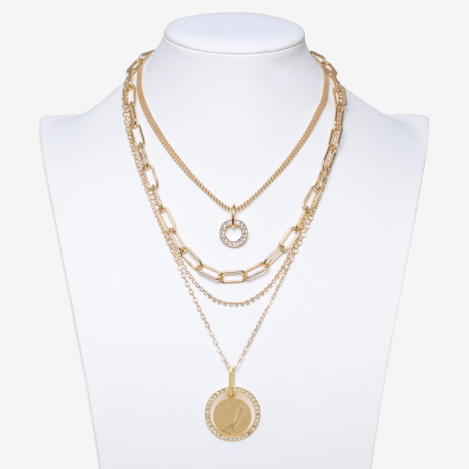 Bold Elements Gold Tone Womens 18 Inch Strand Necklace